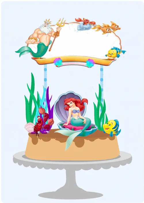 Arquivo de corte topo de bolo Ariel