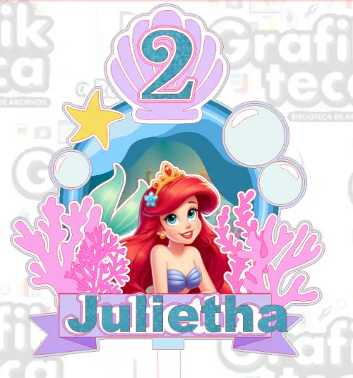 Arquivo de corte topo de bolo Ariel