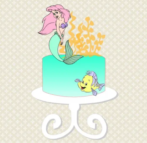 Arquivo de corte topo de bolo Ariel