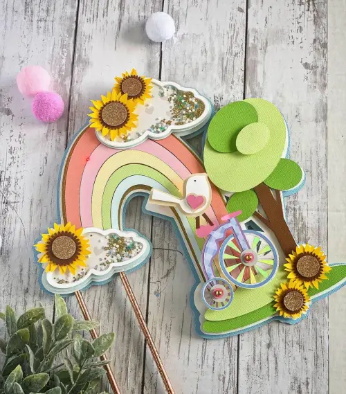 Arquivo de corte topo de bolo Arco iris