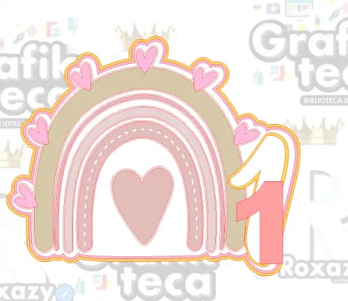 Arquivo de corte topo de bolo Arco iris