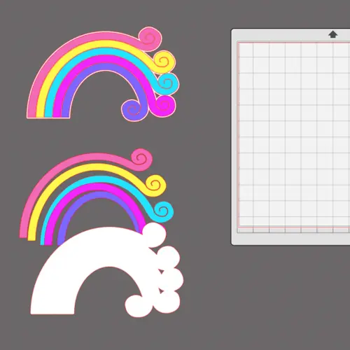 Arquivo de corte topo de bolo Arco iris