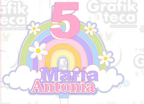 Arquivo de corte topo de bolo Arco iris