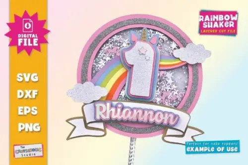 Arquivo de corte topo de bolo Arco iris