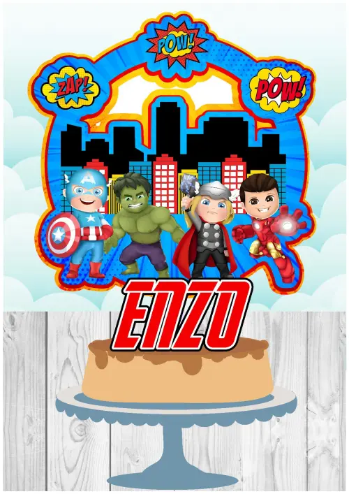 Arquivo de corte topo de bolo Avengers