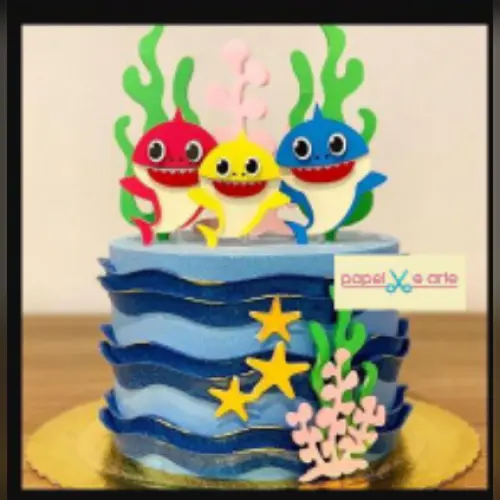 Arquivo de corte topo de bolo Baby Shark