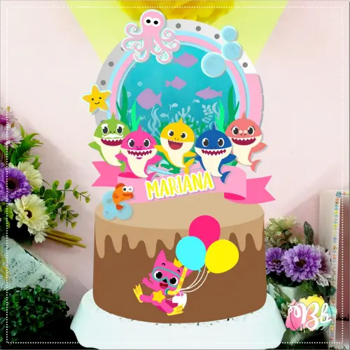 Arquivo de corte topo de bolo Baby Shark