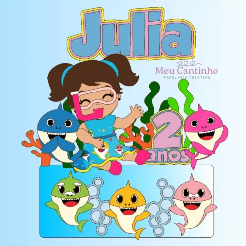 Arquivo de corte topo de bolo Baby Shark