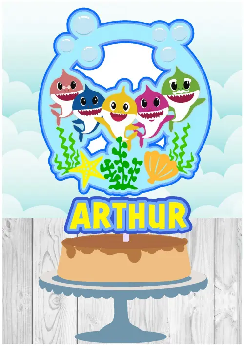 Arquivo de corte topo de bolo Baby Shark