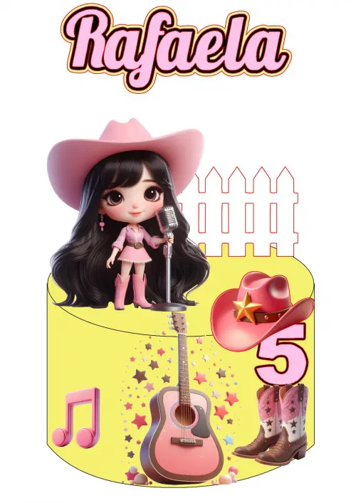 Arquivo de corte topo de bolo Ana Castela