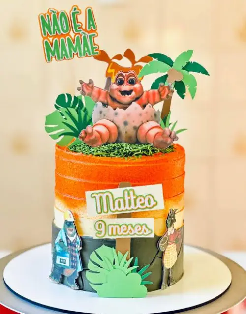 Arquivo de corte topo de bolo Familia Dinossauro