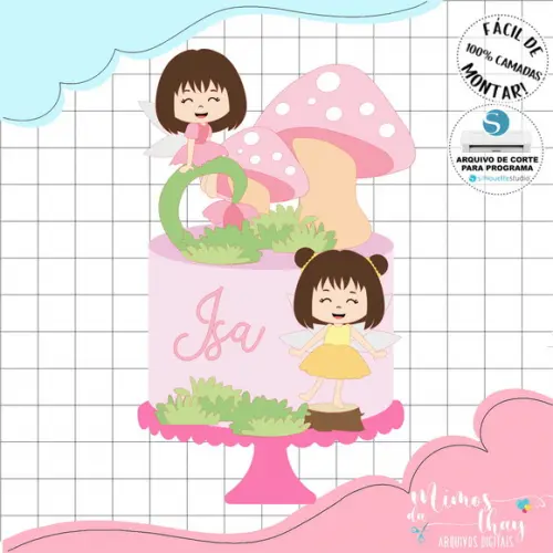 Arquivo de corte topo de bolo Fada