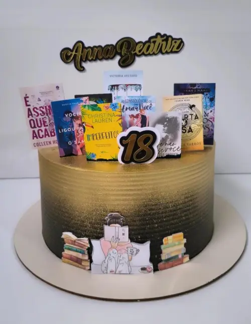 Arquivo de corte Topo de bolo Livros