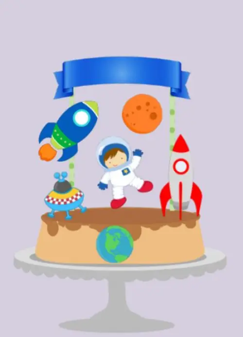 Arquivo de corte topo de bolo Astronauta