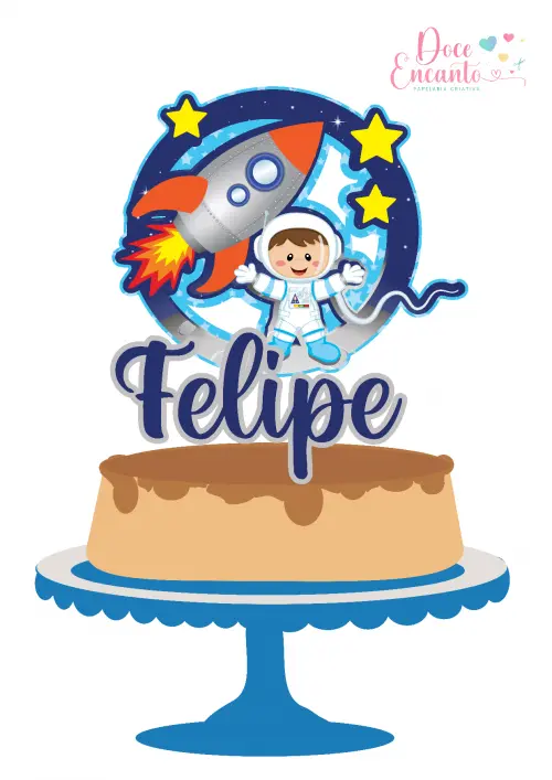 Arquivo de corte topo de bolo Astronauta