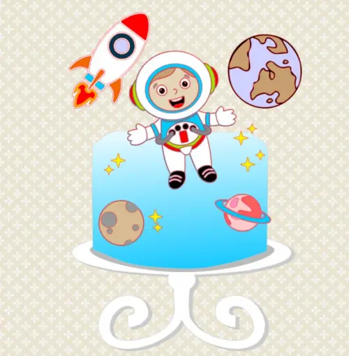 Arquivo de corte topo de bolo Astronauta