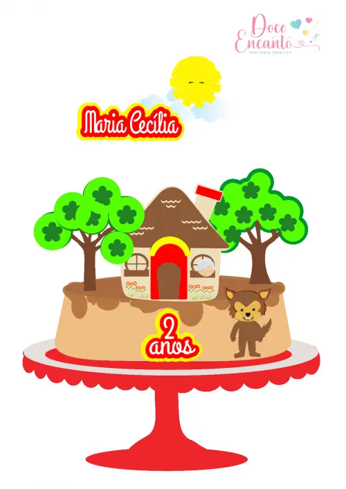 Arquivo de corte topo de bolo Chapeuzinho Vermelho