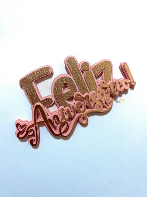 Arquivo de corte topo de bolo Feliz Aniversário