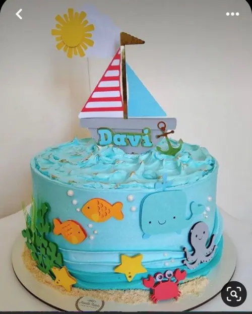 Arquivo de corte topo de bolo Fundo do Mar