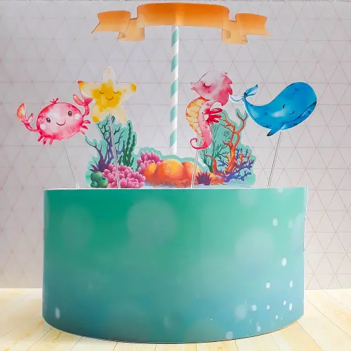 Arquivo de corte topo de bolo Fundo do Mar