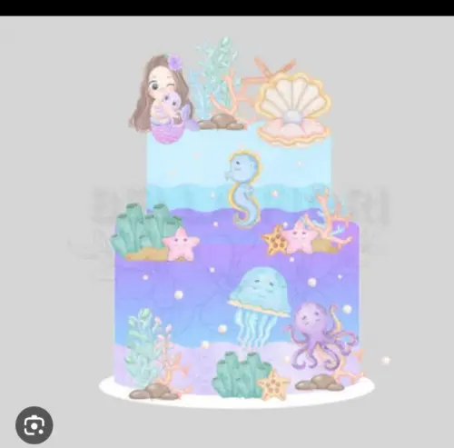 Arquivo de corte topo de bolo Fundo do Mar