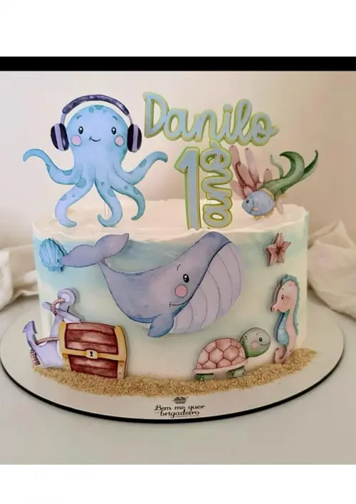 Arquivo de corte topo de bolo Fundo do Mar