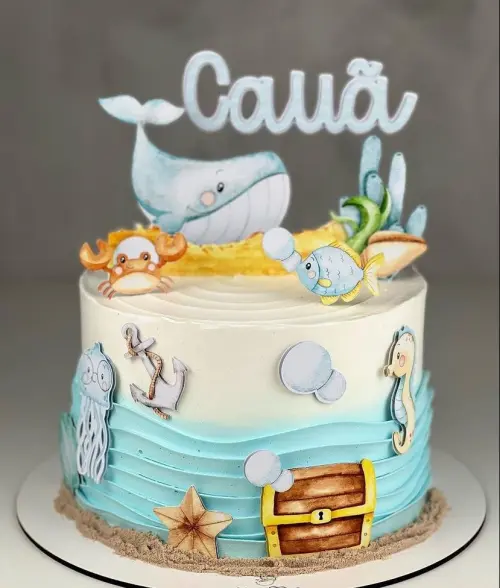 Arquivo de corte topo de bolo Fundo do Mar