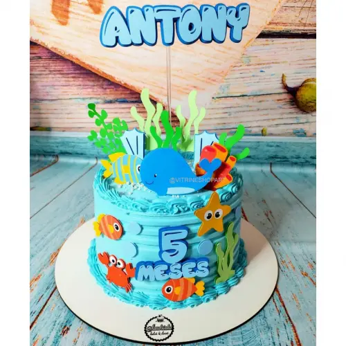 Arquivo de corte topo de bolo Fundo do Mar