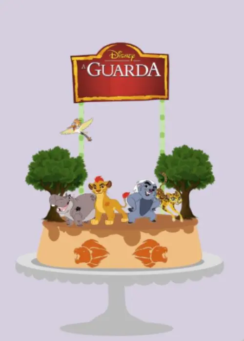 Arquivo de corte topo de bolo A Guarda do Leão