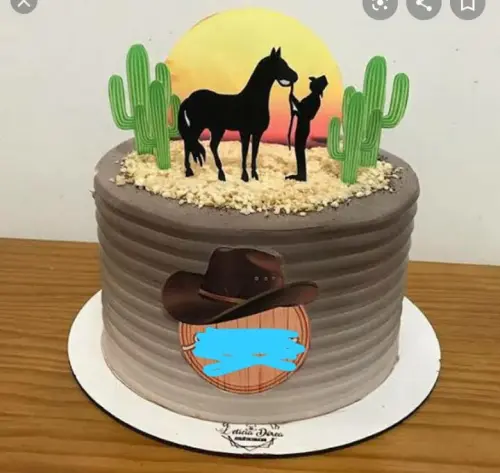 Arquivo de corte  Topo de Bolo Cowboy