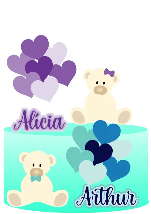 Arquivo de corte topo de bolo Chá Revelação