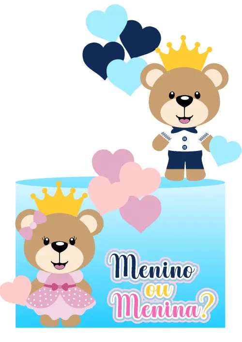 Arquivo de corte topo de bolo Chá Revelação