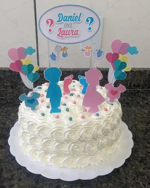 Arquivo de corte topo de bolo Chá Revelação
