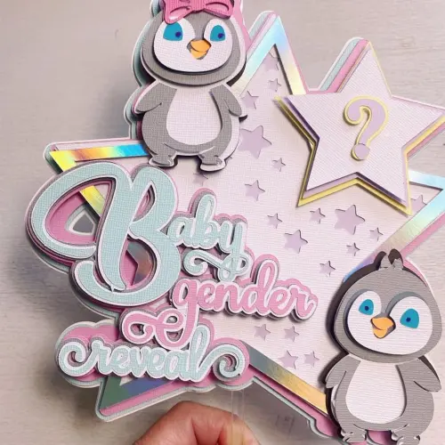 Arquivo de corte topo de bolo Chá Revelação