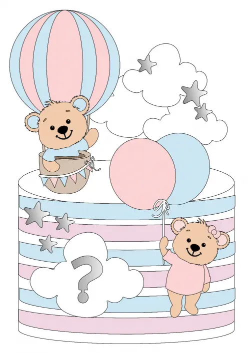 Arquivo de corte topo de bolo Chá Revelação