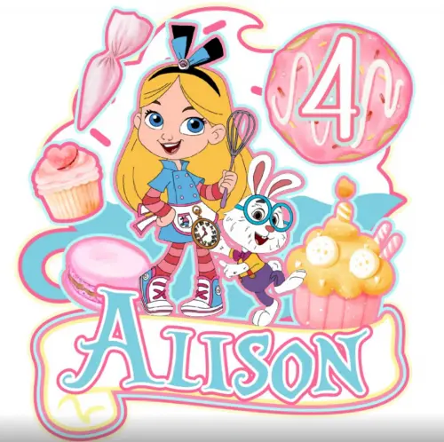 Arquivo de corte topo de bolo Alice