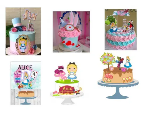 Arquivo de corte topo de bolo Alice