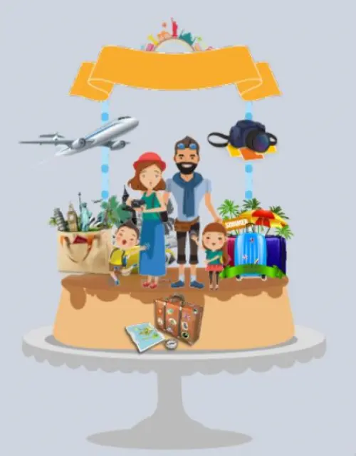 Arquivo de corte Topo de Bolo Viagem