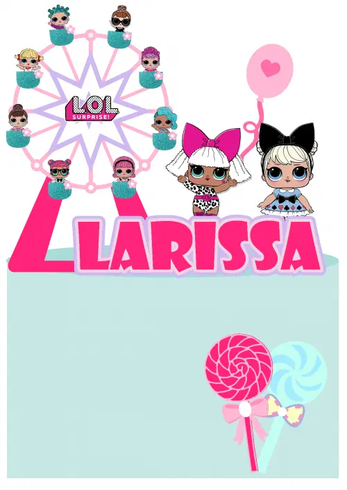 Arquivo de corte topo de bolo Lol Surprise