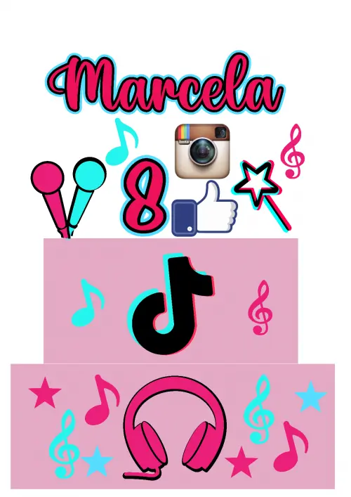 Arquivo de corte topo de bolo Tik ToK