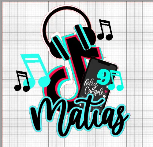 Arquivo de corte topo de bolo Tik ToK