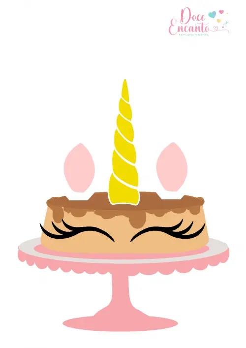 Arquivo de corte topo de bolo Unicórnio