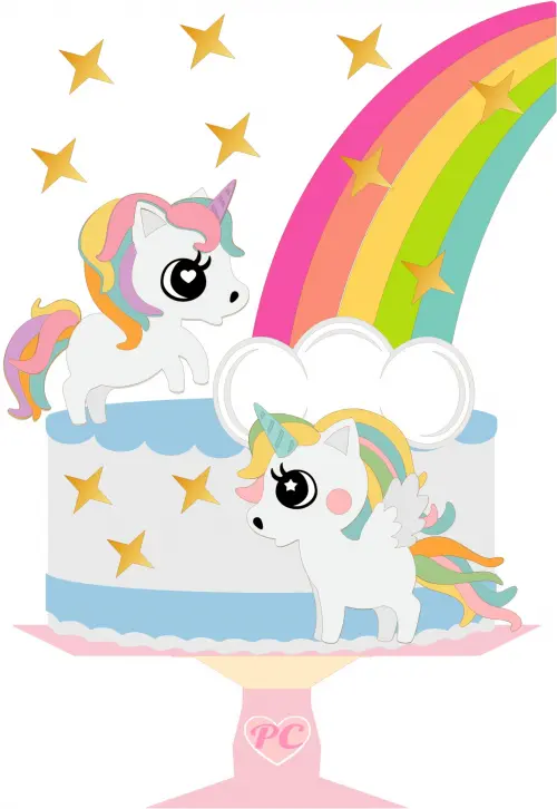 Arquivo de corte topo de bolo Unicórnio