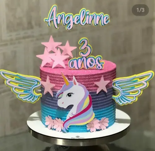 Arquivo de corte topo de bolo Unicórnio