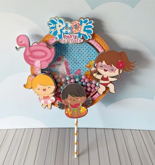 Arquivo de corte topo de bolo pool Party