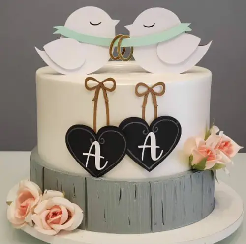 Arquivo de corte topo de bolo Bodas de passarinho