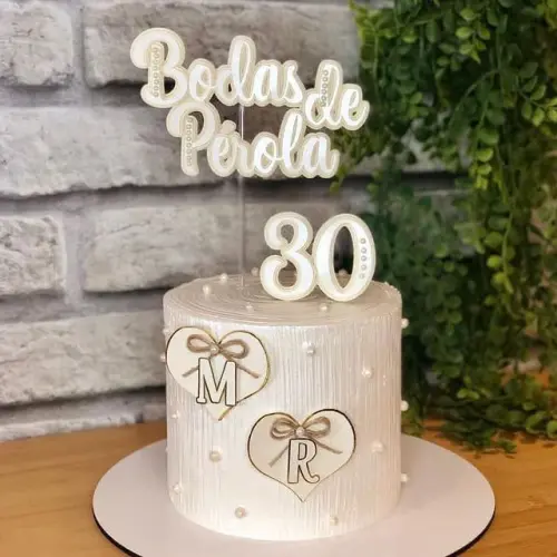 Arquivo de corte topo de bolo Bodas de perola