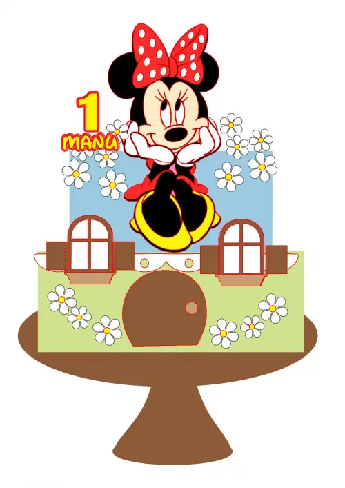 Arquivo de corte topo de bolo Minnie