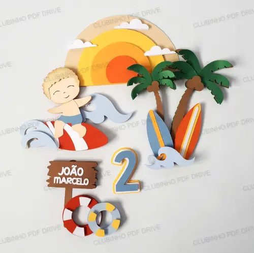 Arquivo de corte topo de bolo Praia