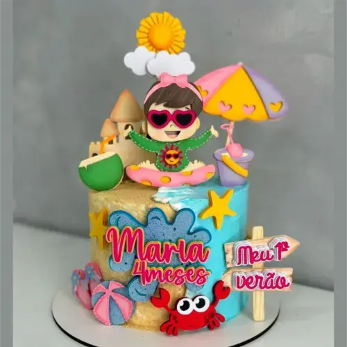 Arquivo de corte topo de bolo Praia